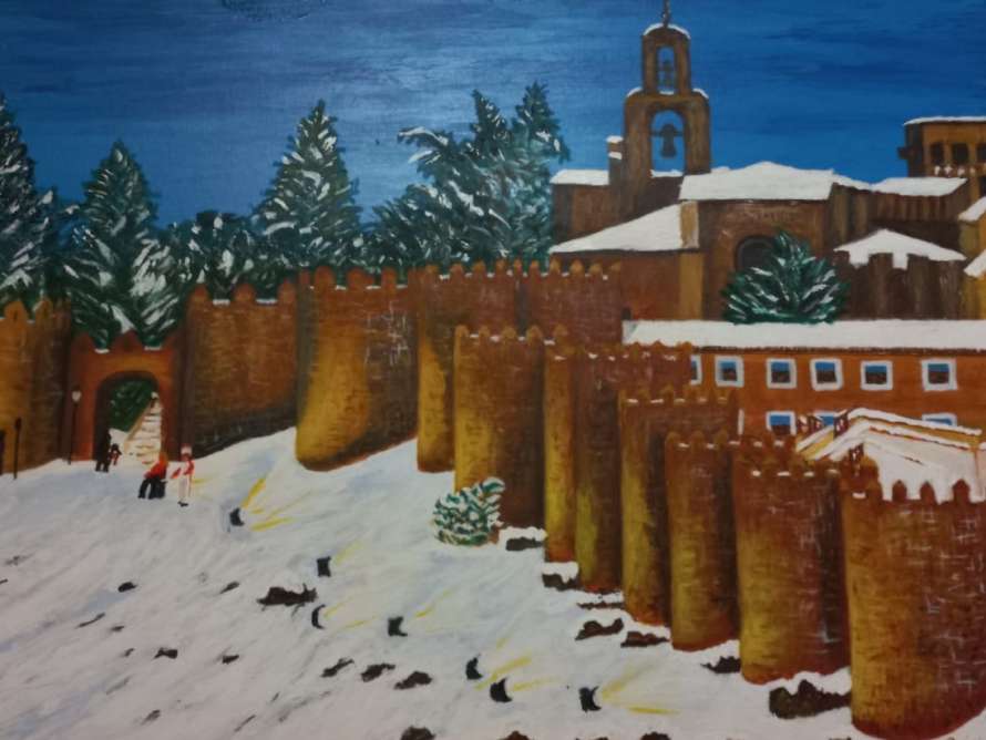 cuadro de una ciudad con murallas